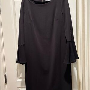 Calvin Klein Elegant Black Long Sleeve Dress